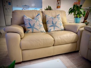 Conjunto 2 Sofás Piel Chateau d’Ax Beige