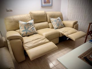 Conjunto 2 Sofás Piel Chateau d’Ax Beige