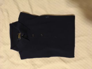 Polo manga larga lana azul L
