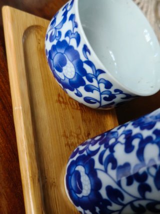 Set Tè in Ceramica Blu e Bianco