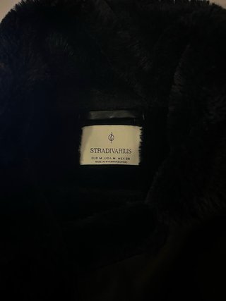 Abrigo de cuero negro Stradivarius