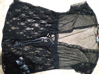 Cárdigan de encaje negro gótico talla única