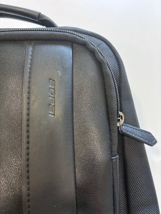 Mochila Bopai Negra Cuero y Tela