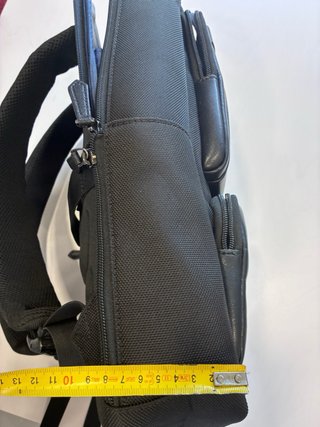 Mochila Bopai Negra Cuero y Tela