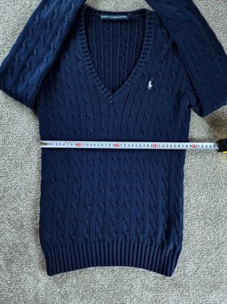 Sweater Cable Knit Polo Ralph Lauren Women M Blue