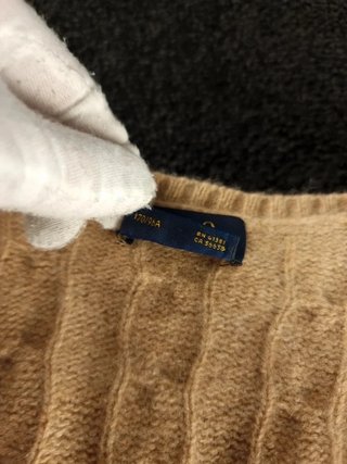 Sweater Cable Knit Polo Ralph Lauren Women L Beige
