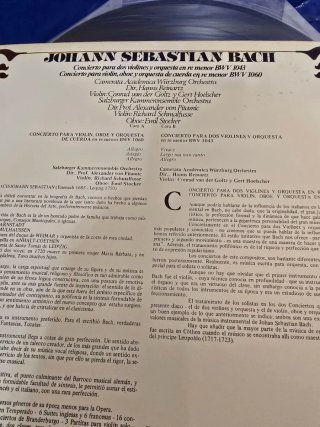 Vinilo Johann Sebastian Bach BWV 1043 y 1060