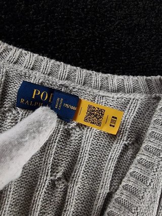 Sweater Cable Knit Polo Ralph Lauren Women XL Grey