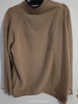Jersey camel hombre cremallera lateral cuello