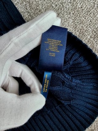 Sweater Cable Knit Polo Ralph Lauren Women L Blue