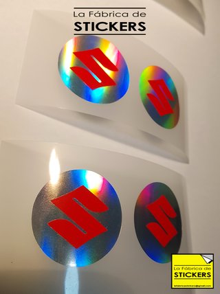 4 Pegatinas SUZUKI Vinilo holográfico y negro