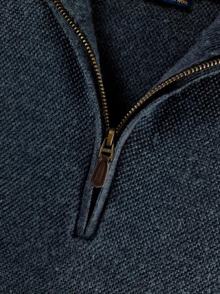 Sweater Half-Zip Polo Ralph Lauren Men L Grey