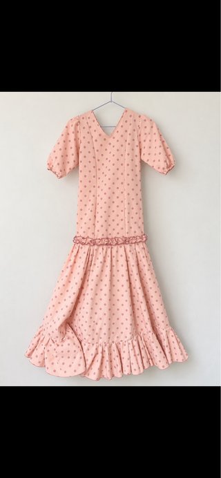 Vestido de Sevillana Rosa con Lunares talla niña