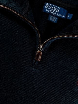Sweater Half-Zip Polo Ralph Lauren Men L Black