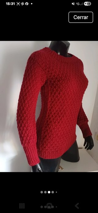 Jersey Artesanal Mujer Rojo oscuro.