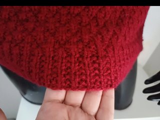 Jersey Artesanal Mujer Rojo oscuro.