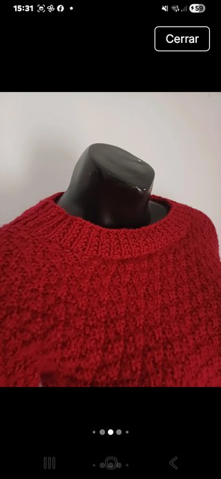 Jersey Artesanal Mujer Rojo oscuro.