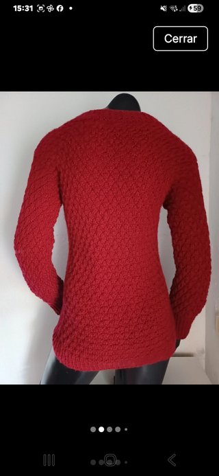 Jersey Artesanal Mujer Rojo oscuro.
