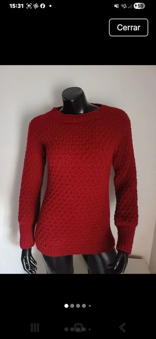 Jersey Artesanal Mujer Rojo oscuro.