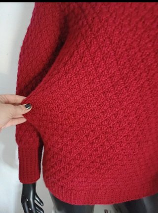 Jersey Artesanal Mujer Rojo oscuro.