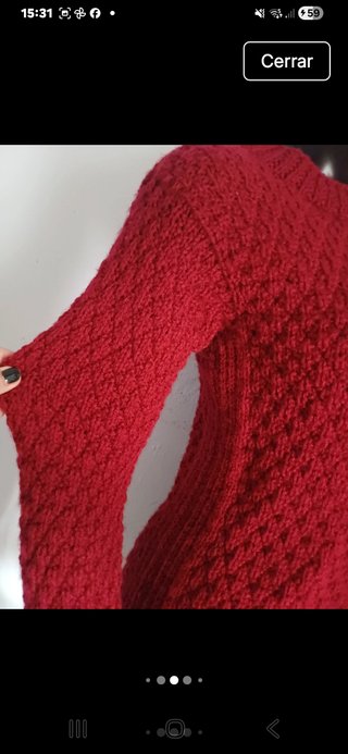 Jersey Artesanal Mujer Rojo oscuro.
