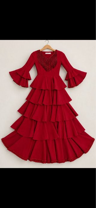 Vestido de Sevillana Rojo niña 5 años