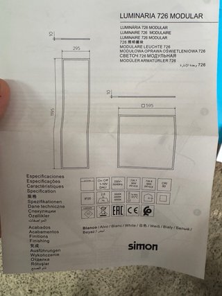 Luminaria LED modular Simon 726 – 60x60 cm – 36W
