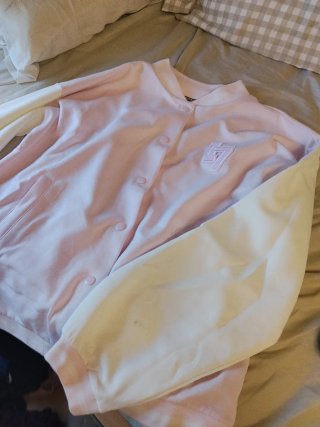 Chaqueta Beisbolera Rosa y Blanca