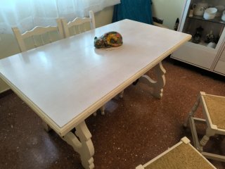 Mesa de Salón de Madera Blanca