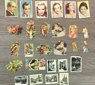 Lote de 25 cromos antiguos variados