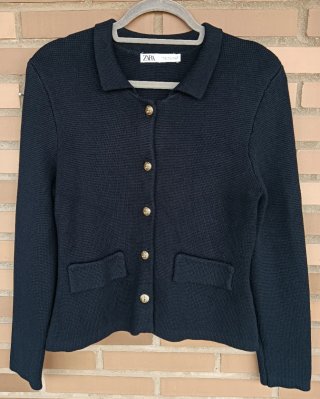 Chaqueta Zara botones dorados azul marino Talla S