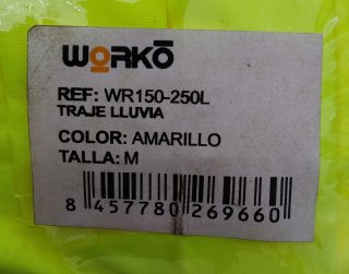 Traje de lluvia Worko unisex a estrenar