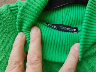 Jersey Cuello Alto Zara Verde Talla M