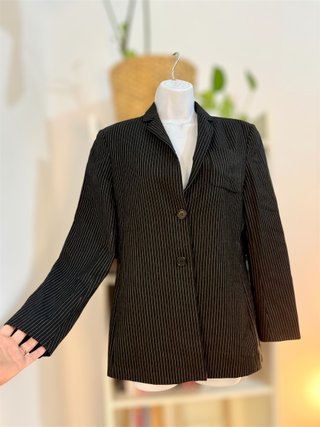 Chaqueta tipo blazer negra con rayas Hugo Boss