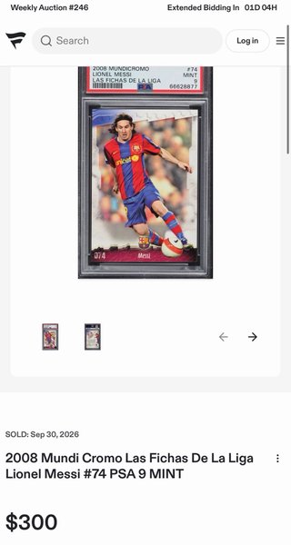 Cromo Messi 2008 Mundicromo