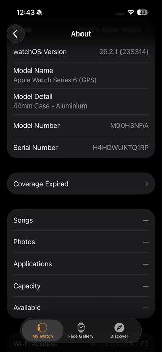 Apple Watch Series 6 GPS 44mm Gris Espacial
