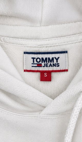Sudadera Blanca Tommy Jeans con Capucha