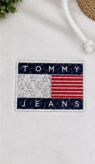 Sudadera Blanca Tommy Jeans con Capucha