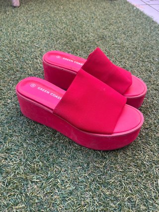 Sandalias Plataforma Rojas Green Coast