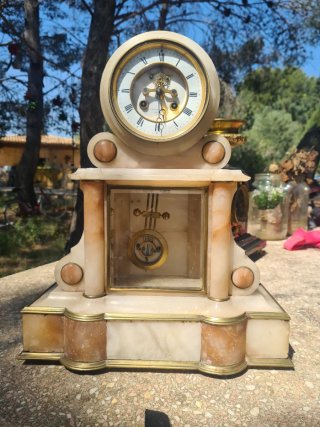 Reloj de mesa S. XIX Bronce y Mármol