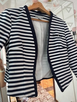 Blazer H&M Rayas Marino y Blanco