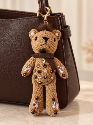 Oso con brillantes para bolso o llavero
