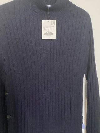 Conjunto Zara Jersey y Falda Azul Marino Nuevo