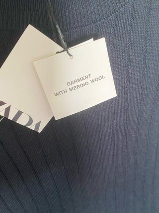 Conjunto Zara Jersey y Falda Azul Marino Nuevo