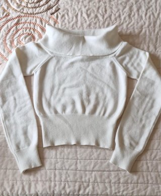 Jersey Bershka Cuello Alto Blanco