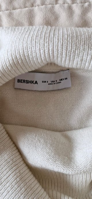 Jersey Bershka Cuello Alto Blanco