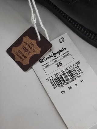 Mocasines piel negros El Corte Inglés talla 35