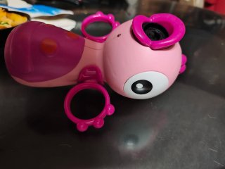 Muñeco para hacer burbujas rosa
