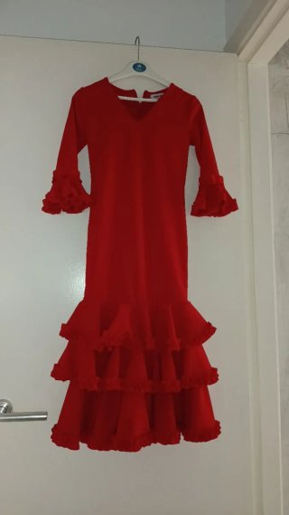 Vestido flamenco volantes rojo