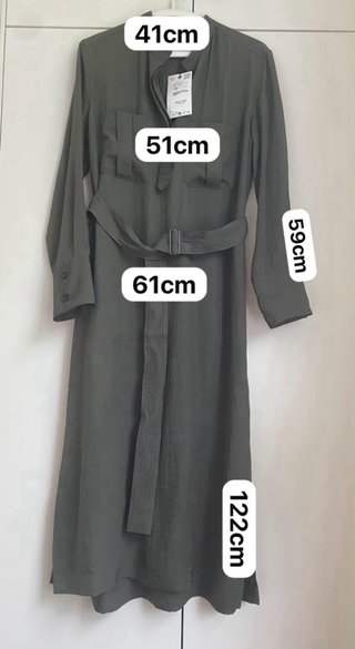Vestido Zara verde militar Talla S Nuevo